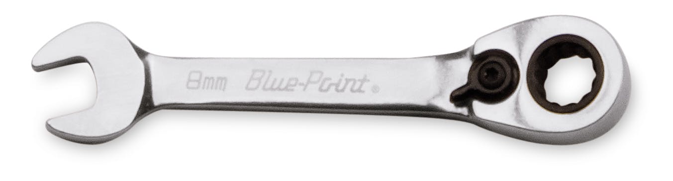 8 mm 12-Point Metric 15° Offset Short Ratcheting Combination Wrench (Blue-Point®) | BOERMS8 8 mm 12-Point Metric 15° Offset Short Ratcheting Combination Wrench (Blue-Point®) | BOERMS8